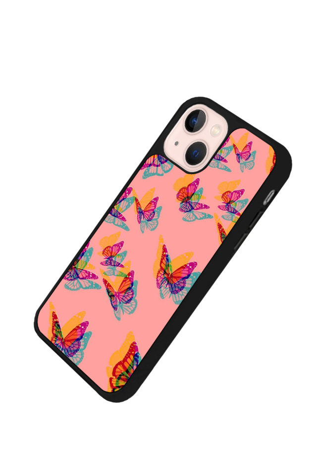iPhone 13/14 Uyumlu Kelebek Tasarımlı Glossy Premium Kılıf