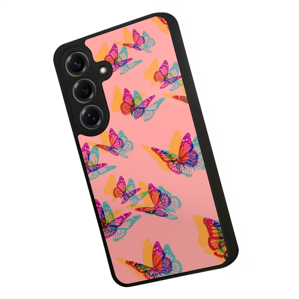 Samsung Galaxy S25 Uyumlu Kelebek Tasarımlı Glossy Premium Kılıf