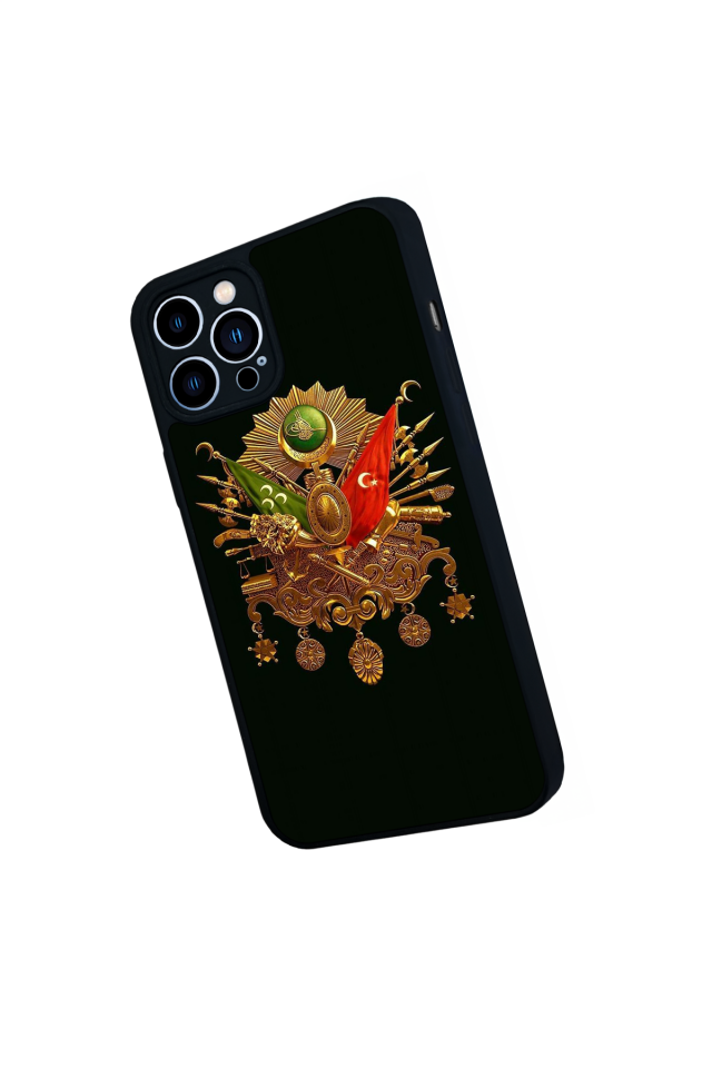 iPhone 12 Pro Max Uyumlu Osmanli Tugrasi Tasarımlı Glossy Premium Kılıf