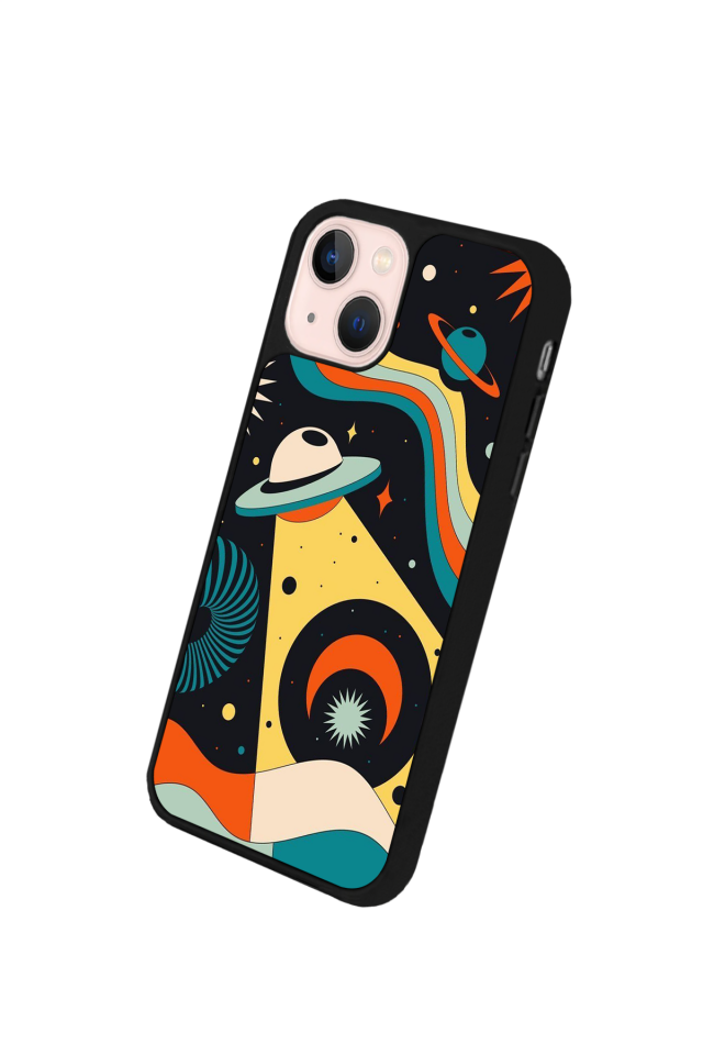 iPhone 13 Mini Uyumlu Uzay Tasarımlı Glossy Premium Kılıf