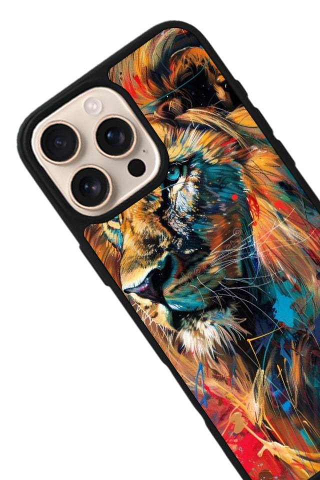 iPhone 14 Pro Max Uyumlu Aslan Tasarımlı Glossy Premium Kılıf