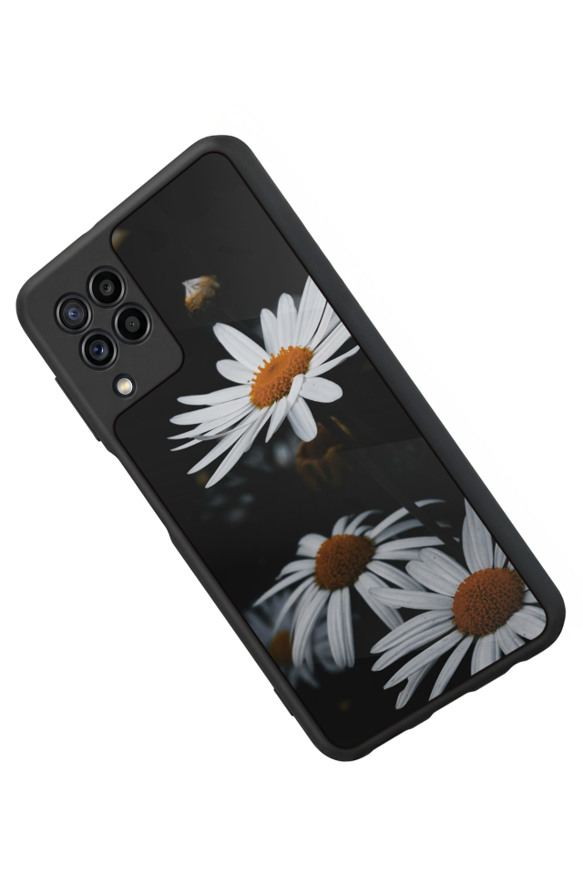 Samsung Galaxy M22 Uyumlu Cicek Tasarımlı Glossy Premium Kılıf