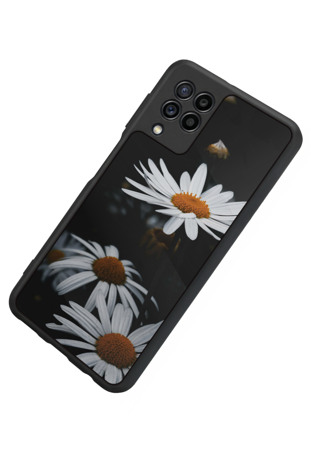 Samsung Galaxy M22 Uyumlu Cicek Tasarımlı Glossy Premium Kılıf