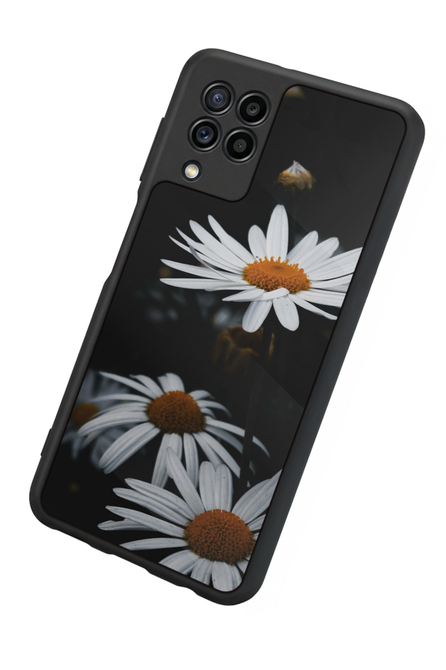 Samsung Galaxy M22 Uyumlu Cicek Tasarımlı Glossy Premium Kılıf