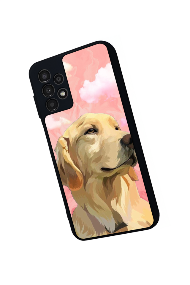 Samsung Galaxy A23 Uyumlu Golden Kopek Tasarımlı Glossy Premium Kılıf
