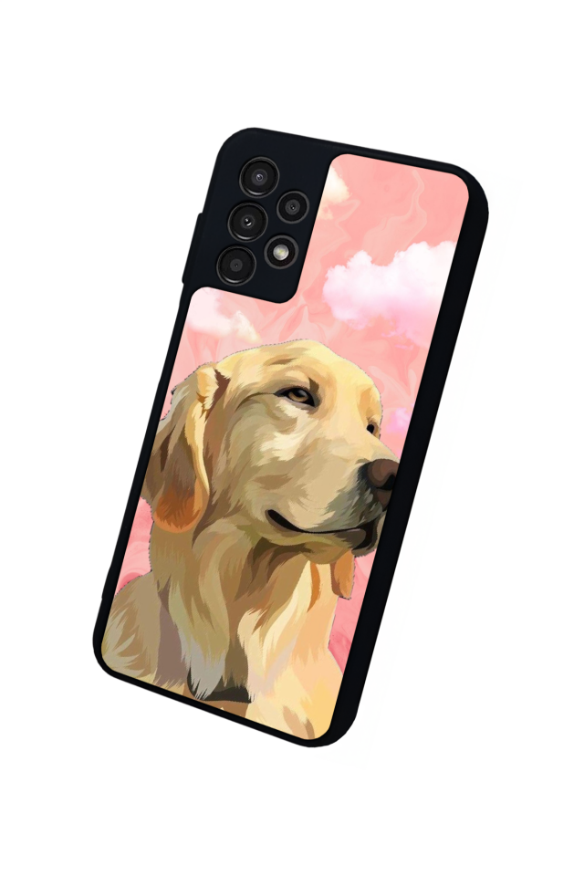 Samsung Galaxy A23 Uyumlu Golden Kopek Tasarımlı Glossy Premium Kılıf
