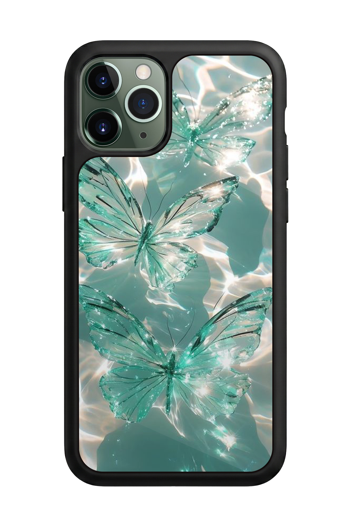 iPhone 11 Pro Max Uyumlu Kelebek Tasarımlı Glossy Premium Kılıf