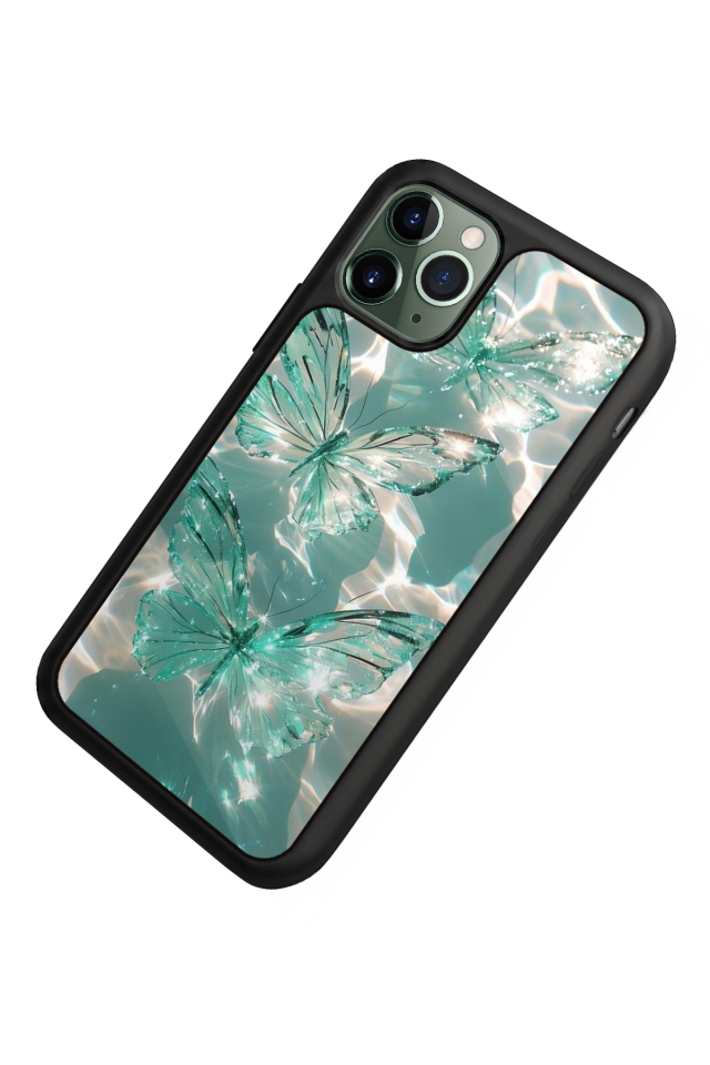 iPhone 11 Pro Max Uyumlu Kelebek Tasarımlı Glossy Premium Kılıf