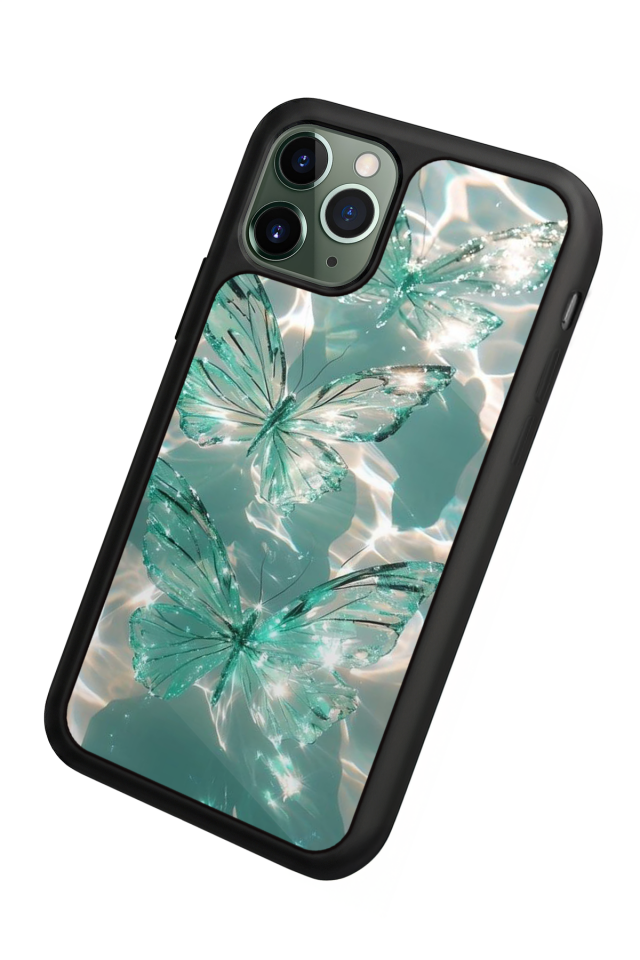 iPhone 11 Pro Max Uyumlu Kelebek Tasarımlı Glossy Premium Kılıf