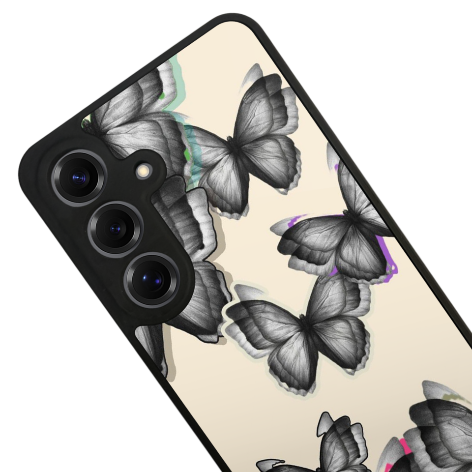 Samsung Galaxy S25 Uyumlu Kelebek Tasarımlı Glossy Premium Kılıf