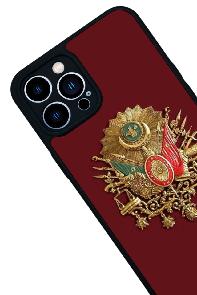 iPhone 12 Pro Max Uyumlu Osmanli Tugrasi Tasarımlı Glossy Premium Kılıf