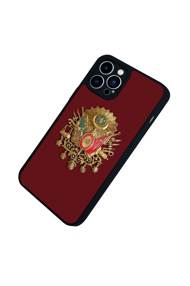 iPhone 12 Pro Max Uyumlu Osmanli Tugrasi Tasarımlı Glossy Premium Kılıf