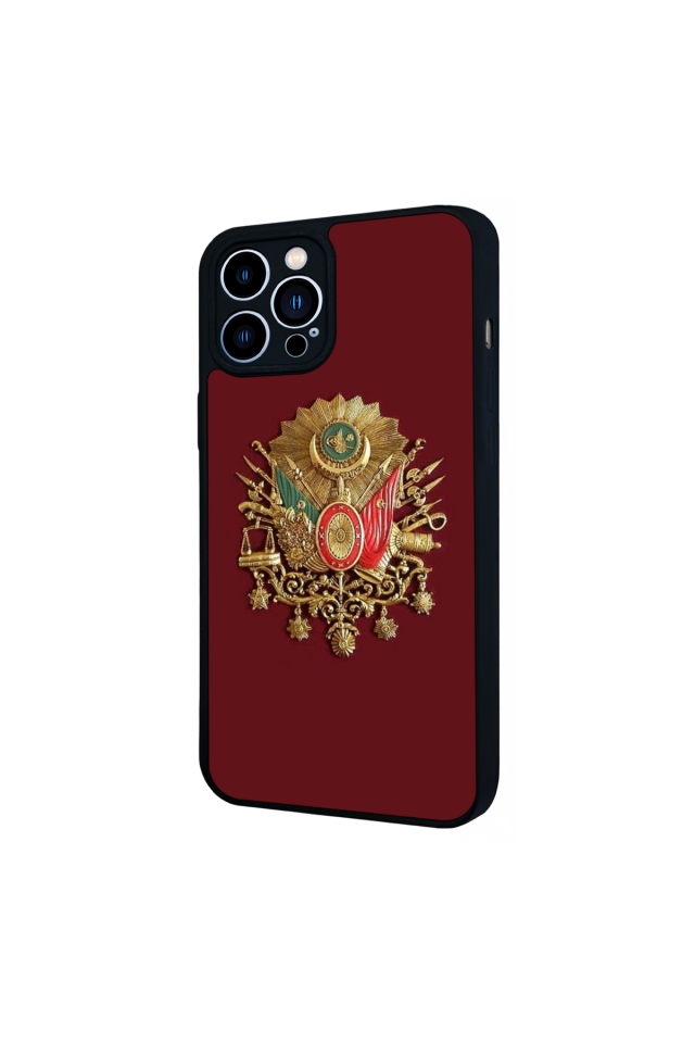 iPhone 12 Pro Max Uyumlu Osmanli Tugrasi Tasarımlı Glossy Premium Kılıf