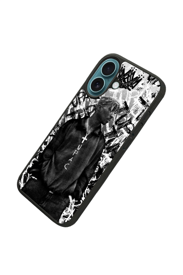 iPhone 16 Plus Uyumlu Tupac Tasarımlı Glossy Premium Kılıf