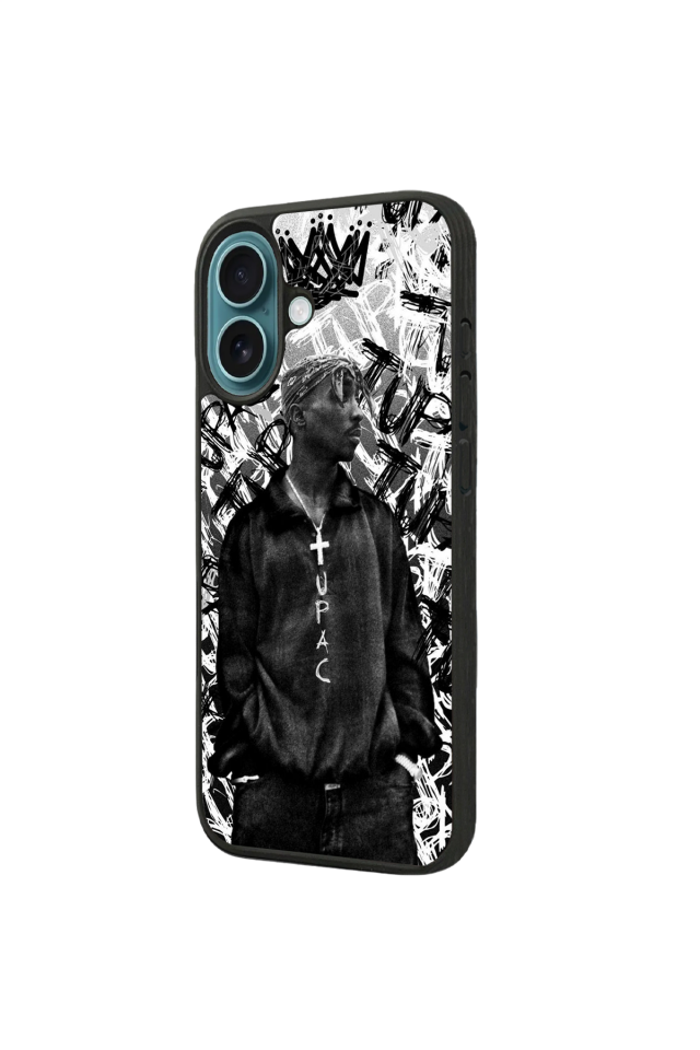 iPhone 16 Plus Uyumlu Tupac Tasarımlı Glossy Premium Kılıf
