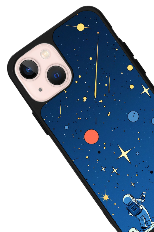 iPhone 13 Mini Uyumlu Uzay Tasarımlı Glossy Premium Kılıf