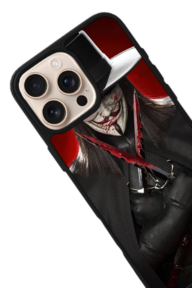 iPhone 15 Pro Uyumlu Vendetta Tasarımlı Glossy Premium Kılıf