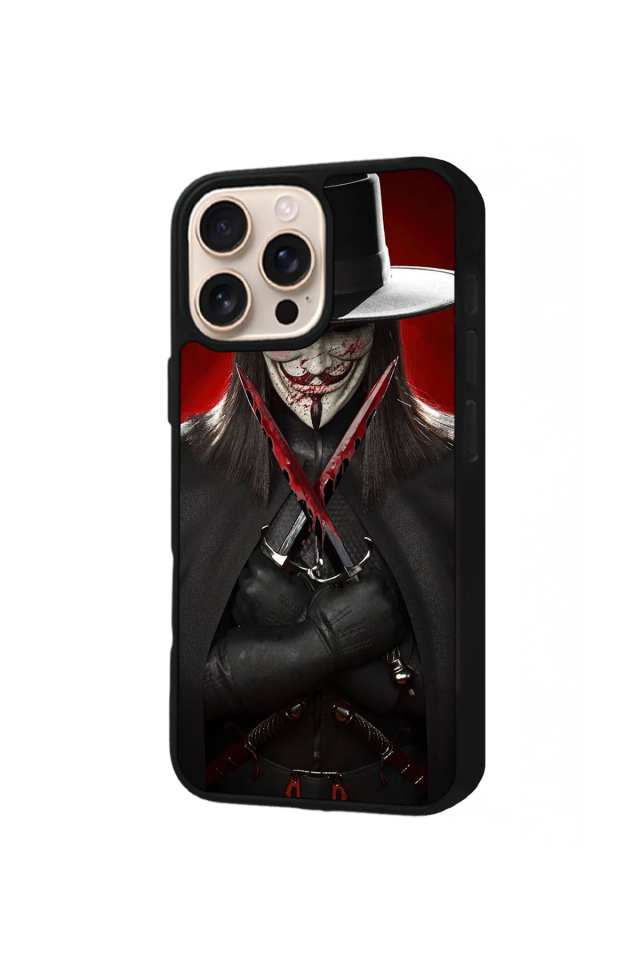 iPhone 15 Pro Uyumlu Vendetta Tasarımlı Glossy Premium Kılıf