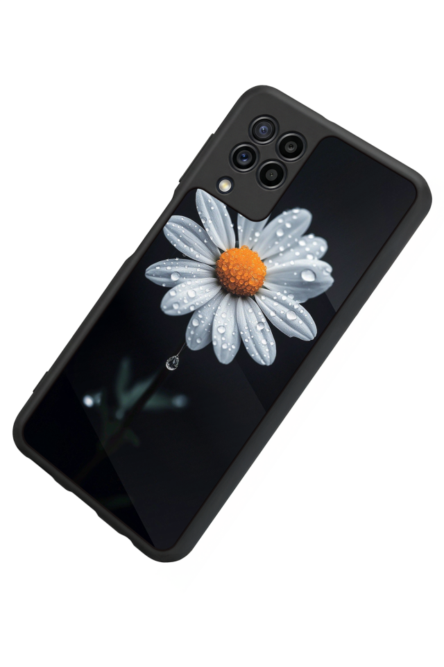Samsung Galaxy M22 Uyumlu Cicek Tasarımlı Glossy Premium Kılıf