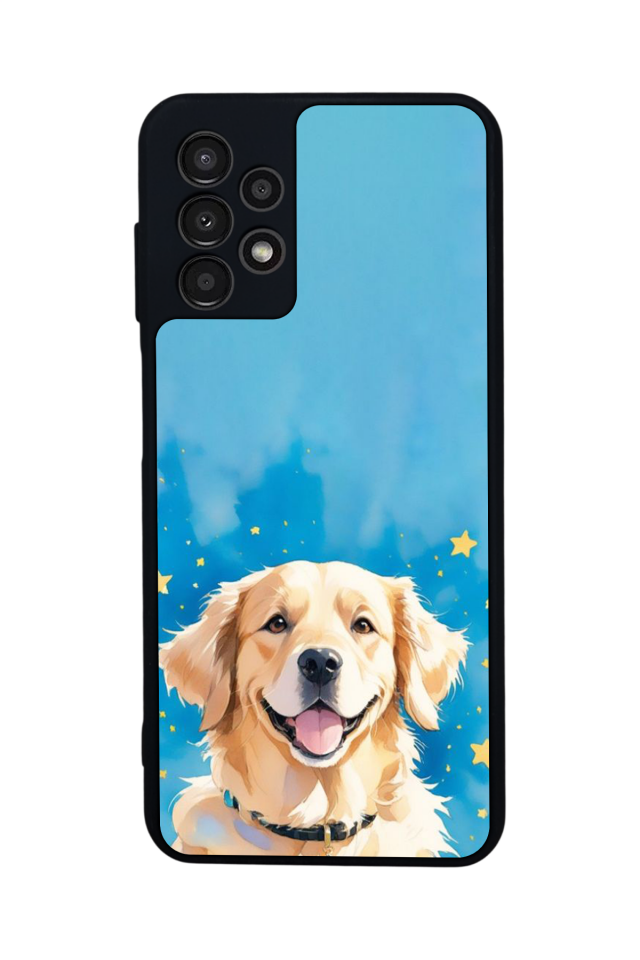 Samsung Galaxy A23 Uyumlu Golden Kopek Tasarımlı Glossy Premium Kılıf