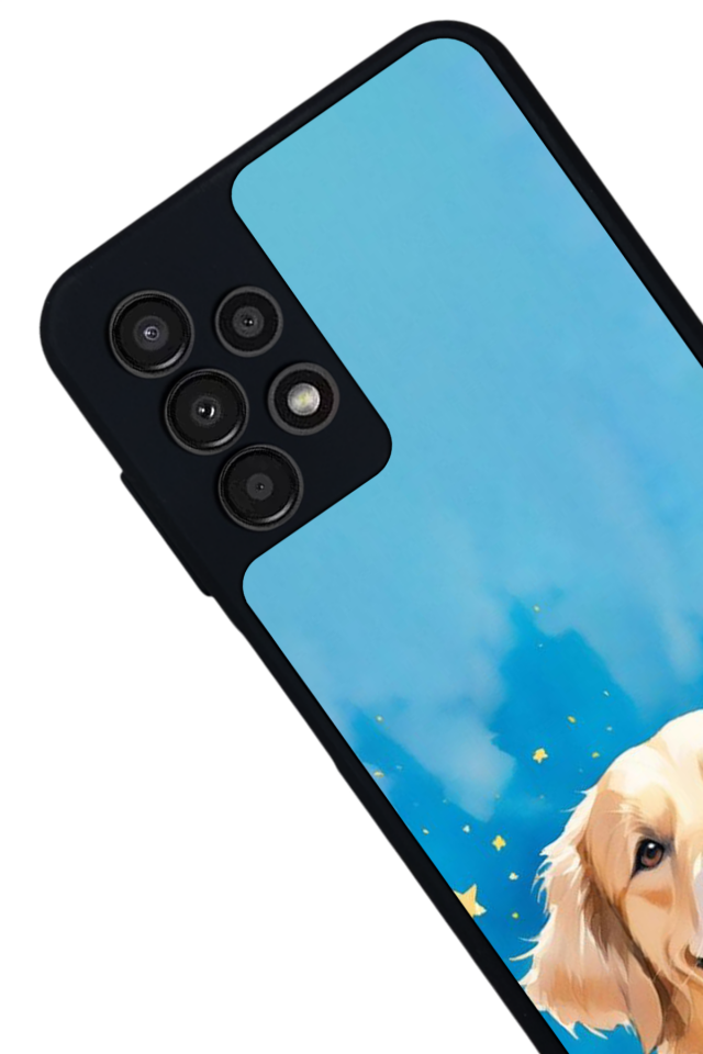 Samsung Galaxy A23 Uyumlu Golden Kopek Tasarımlı Glossy Premium Kılıf