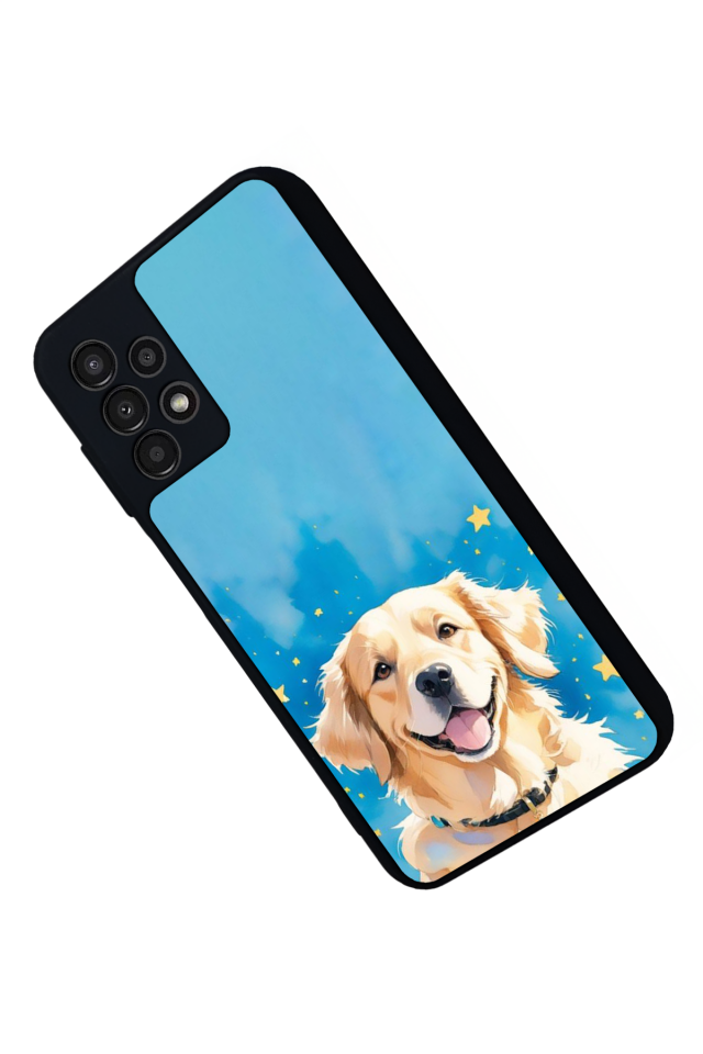 Samsung Galaxy A23 Uyumlu Golden Kopek Tasarımlı Glossy Premium Kılıf