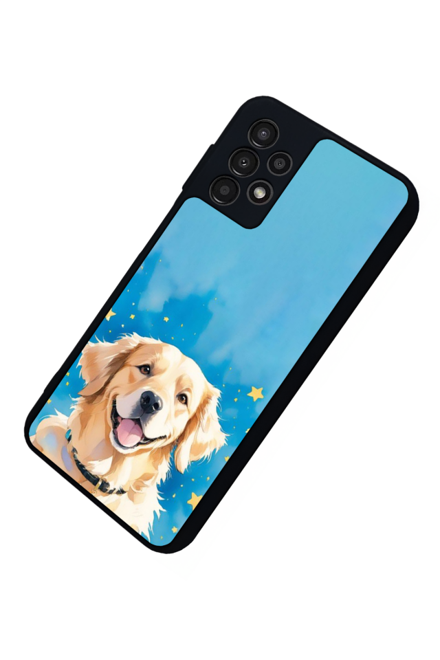 Samsung Galaxy A23 Uyumlu Golden Kopek Tasarımlı Glossy Premium Kılıf