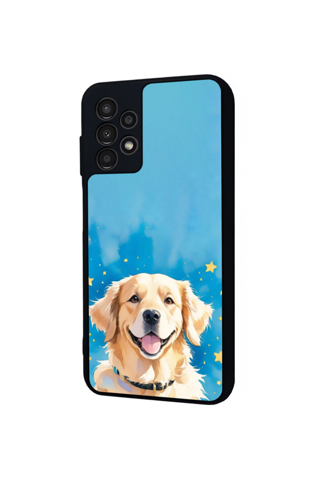 Samsung Galaxy A23 Uyumlu Golden Kopek Tasarımlı Glossy Premium Kılıf