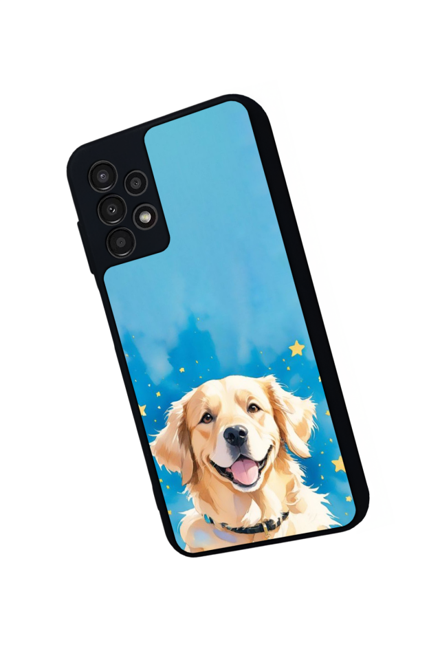 Samsung Galaxy A23 Uyumlu Golden Kopek Tasarımlı Glossy Premium Kılıf