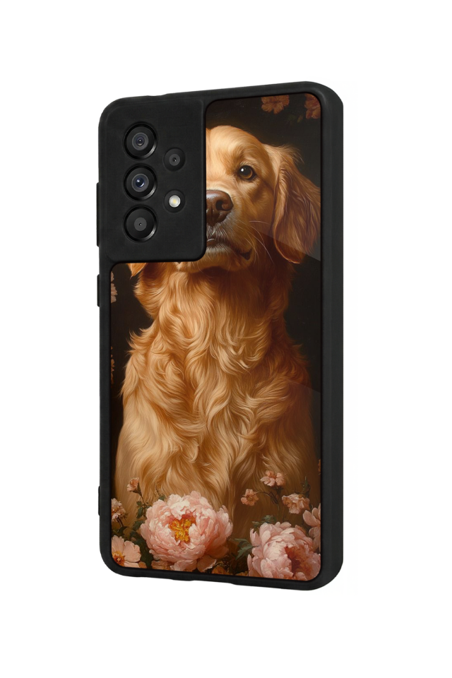 Samsung Galaxy A73 Uyumlu Golden Kopek Tasarımlı Glossy Premium Kılıf