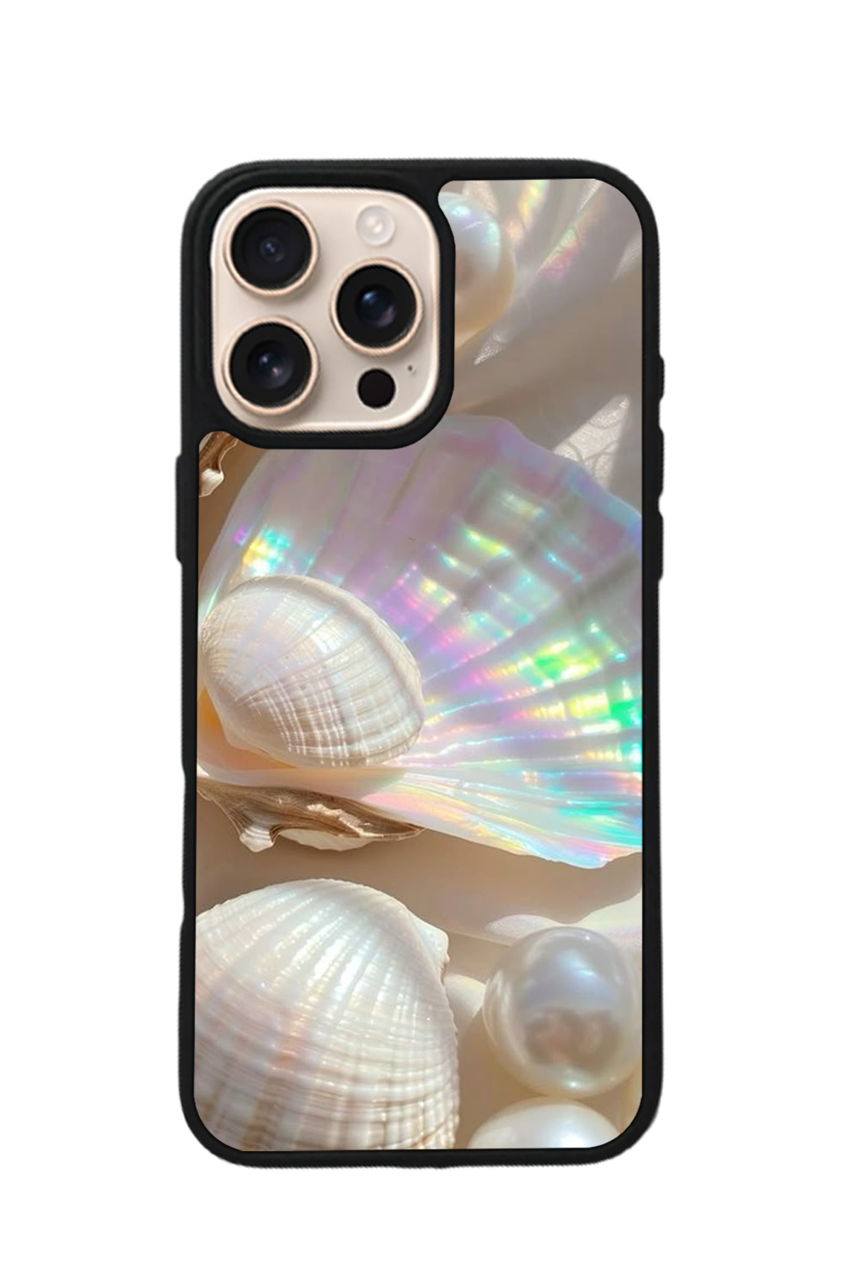iPhone 16 Pro Uyumlu  İnci Tasarımlı Glossy Premium Kılıf