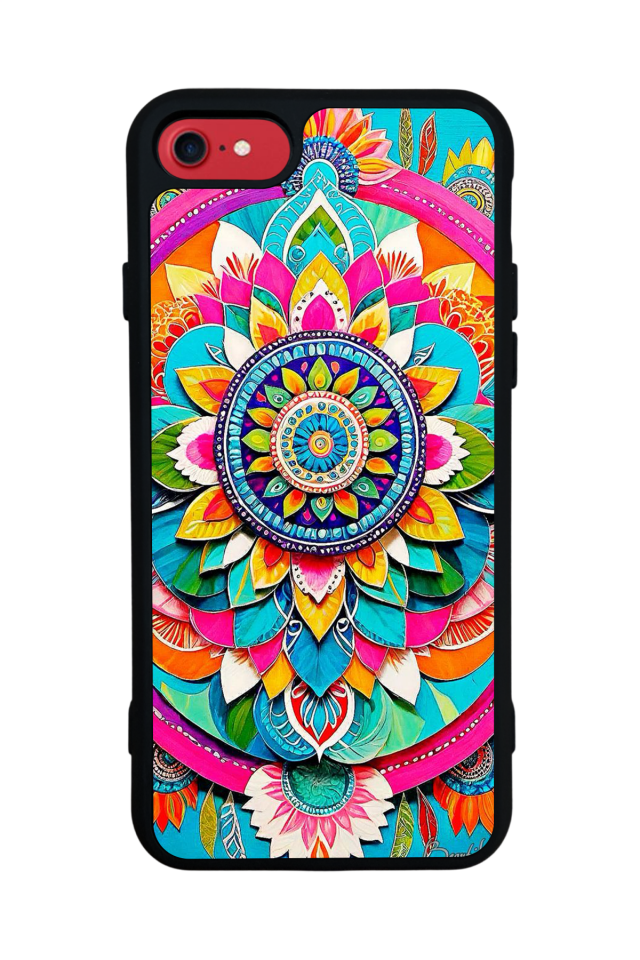 iPhone 8 Uyumlu Mandala Tasarımlı Glossy Premium Kılıf