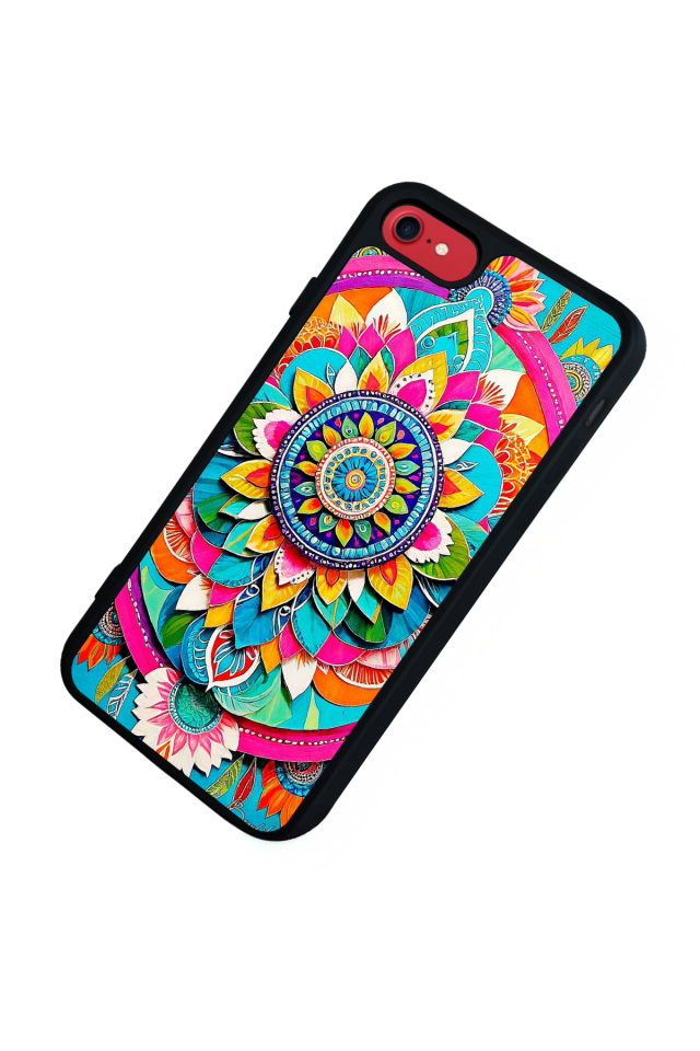 iPhone 8 Uyumlu Mandala Tasarımlı Glossy Premium Kılıf