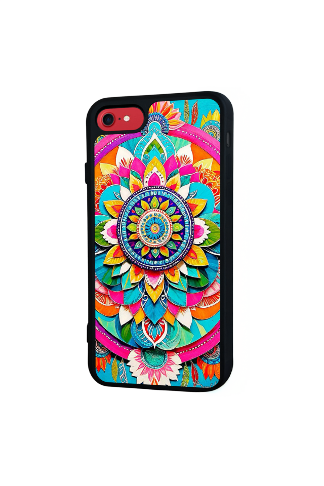 iPhone 8 Uyumlu Mandala Tasarımlı Glossy Premium Kılıf