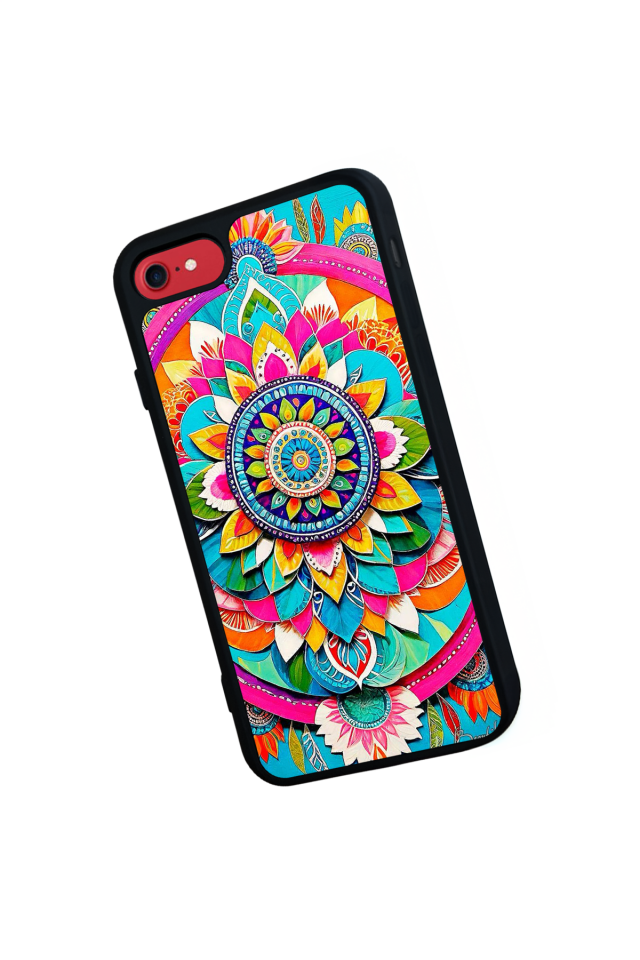 iPhone 8 Uyumlu Mandala Tasarımlı Glossy Premium Kılıf