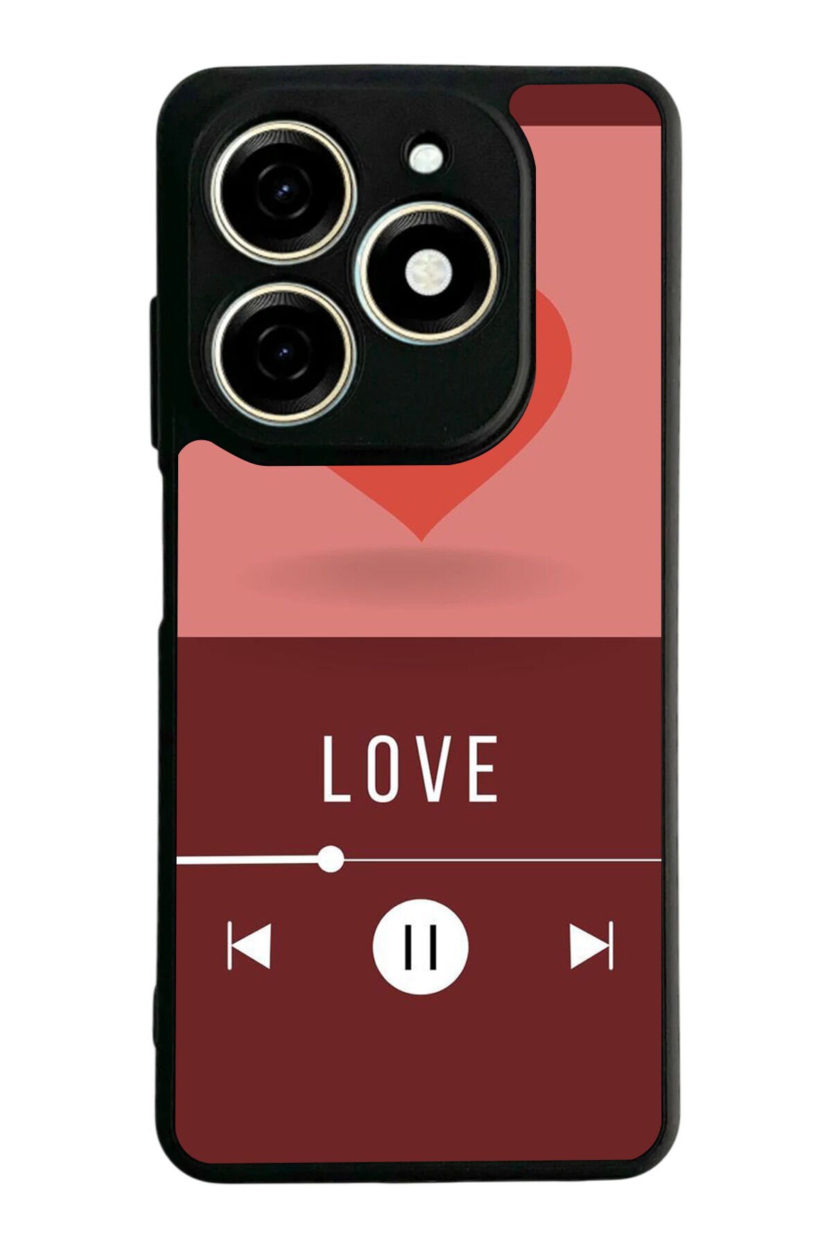 Tecno Spark 20/20C Uyumlu Kalp Love Tasarımlı Glossy Premium Kılıf