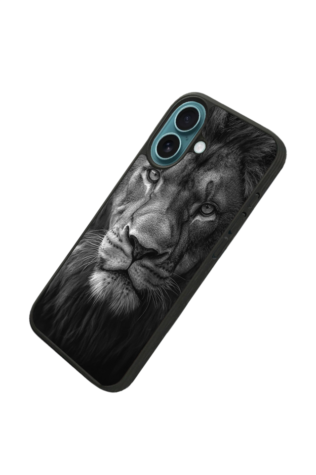 iPhone 16 Plus Uyumlu Aslan Tasarımlı Glossy Premium Kılıf