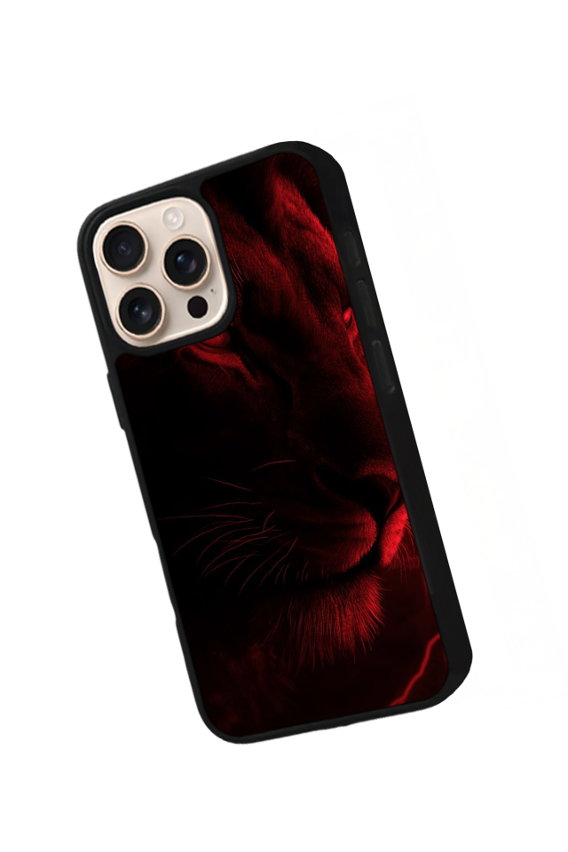 iPhone 14 Pro Max Uyumlu Aslan Tasarımlı Glossy Premium Kılıf