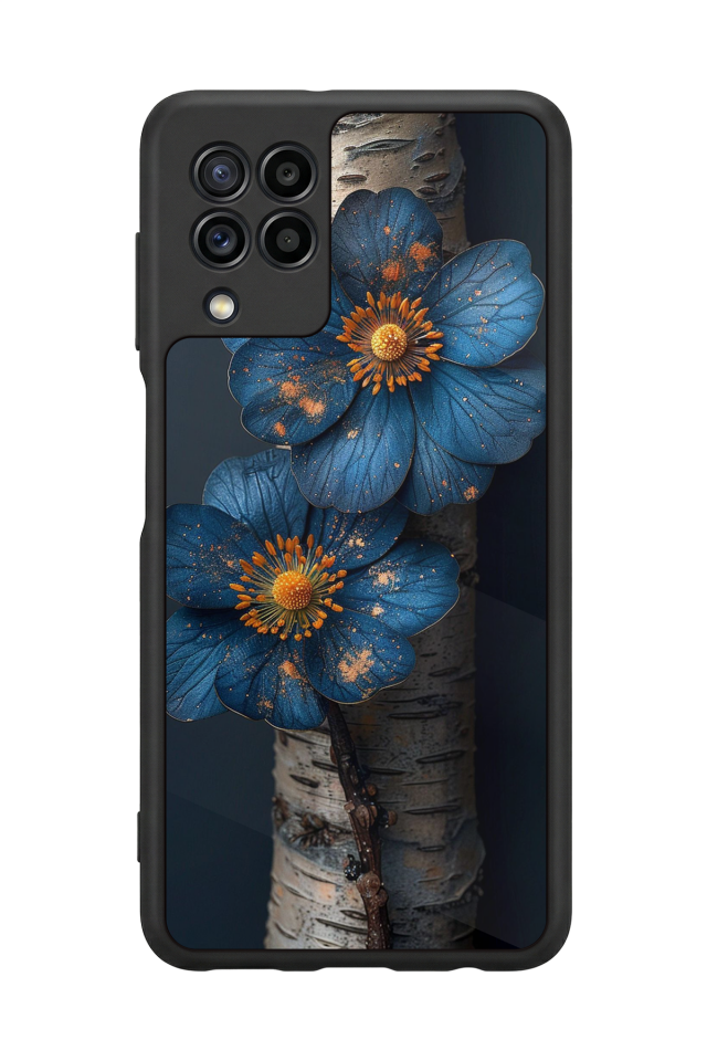 Samsung Galaxy M22 Uyumlu Cicek Tasarımlı Glossy Premium Kılıf