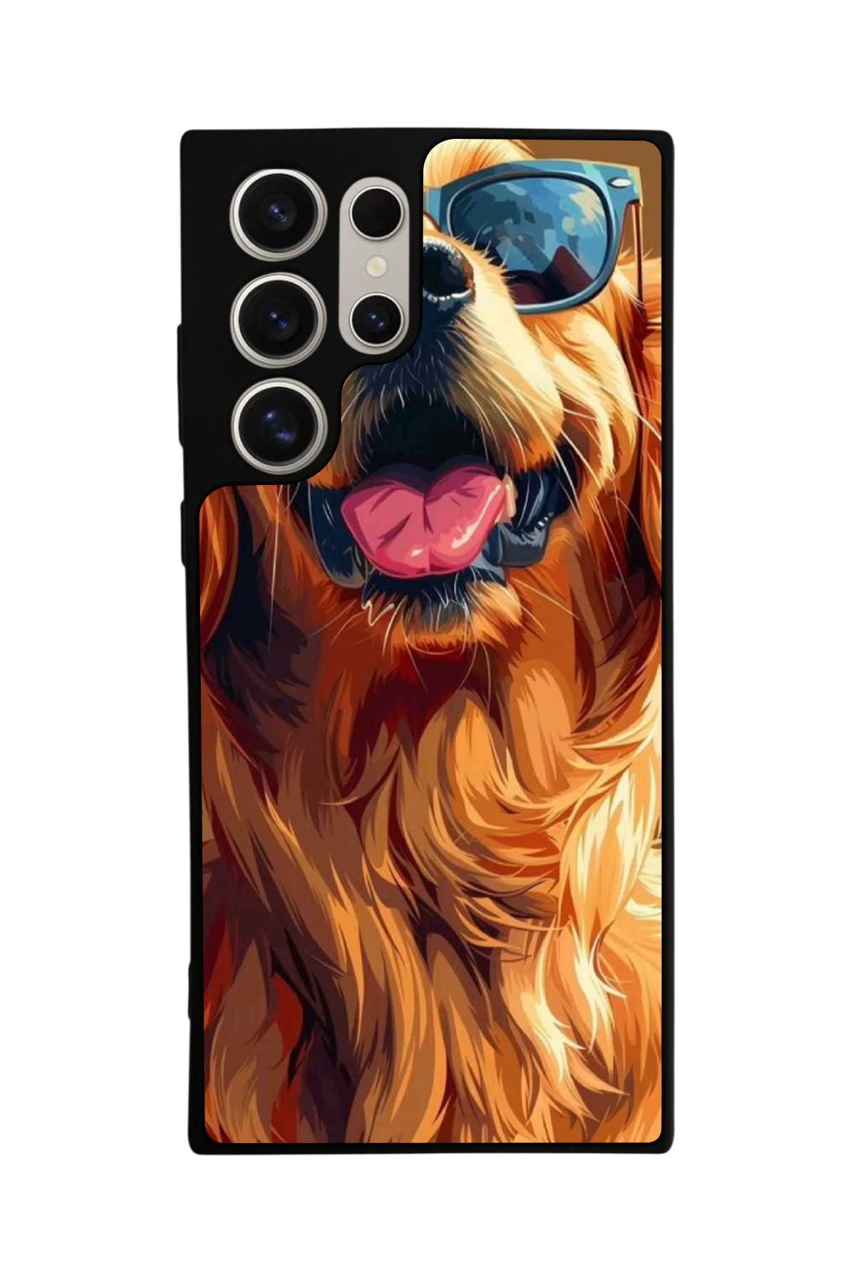 Samsung Galaxy S22 Ultra Uyumlu Golden Kopek Tasarımlı Glossy Premium Kılıf