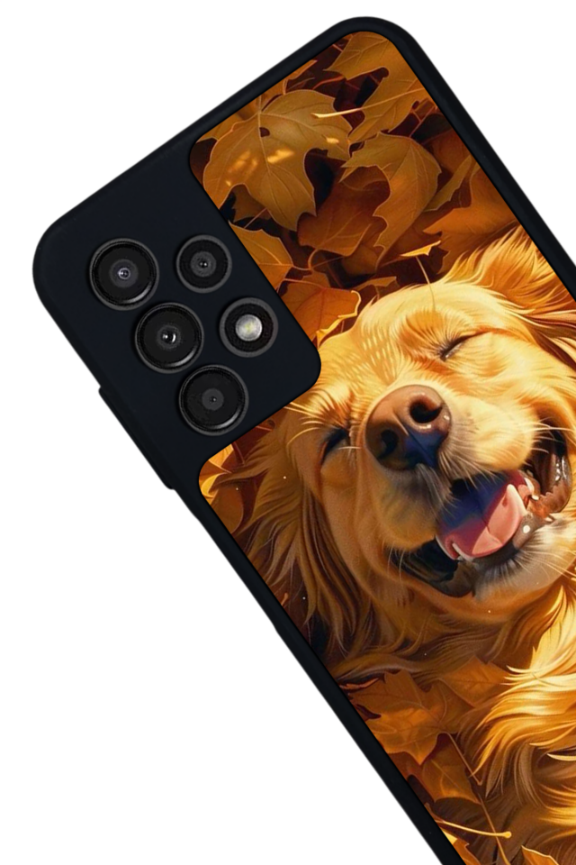 Samsung Galaxy A23 Uyumlu Golden Kopek Tasarımlı Glossy Premium Kılıf