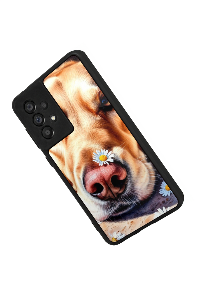 Samsung Galaxy A73 Uyumlu Golden Kopek Tasarımlı Glossy Premium Kılıf