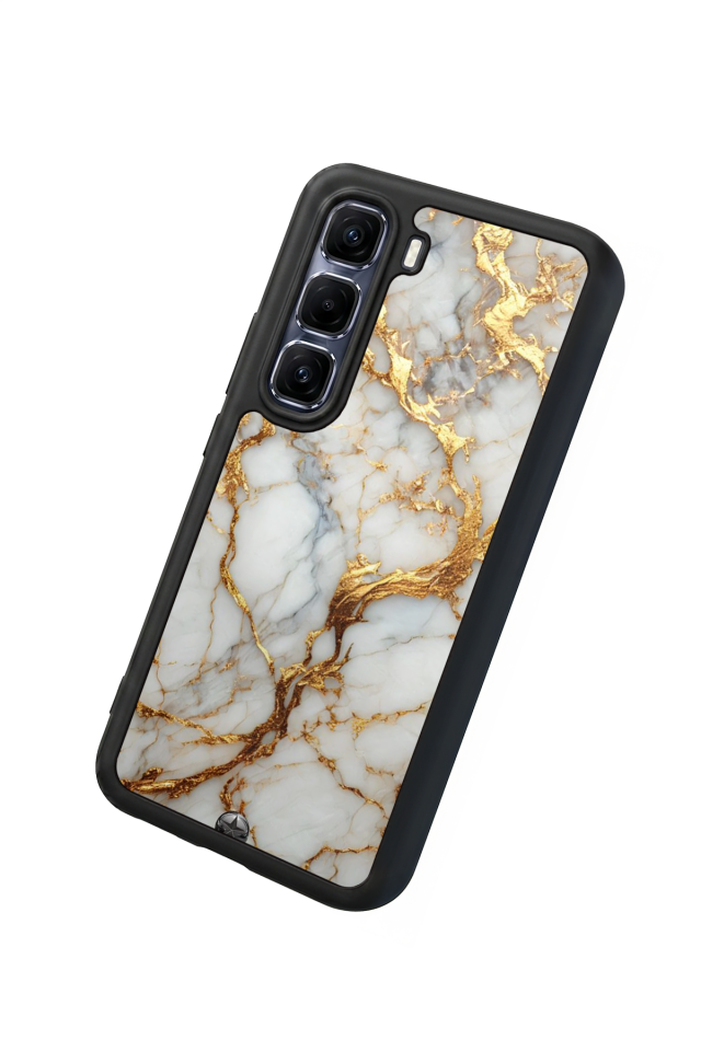 Infinix Hot 60 Pro Plus Uyumlu Mermer Marble Tasarımlı Glossy Premium Kılıf