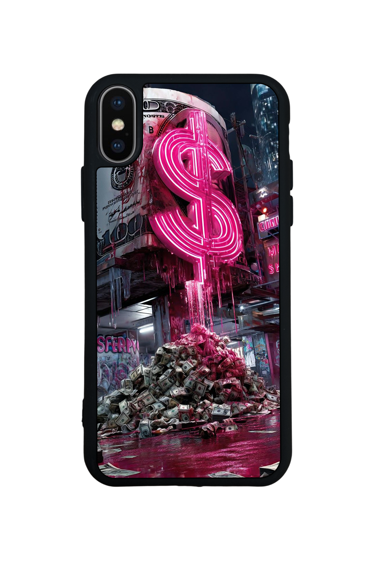 iPhone X/ XS Uyumlu Para Tasarımlı Glossy Premium Kılıf