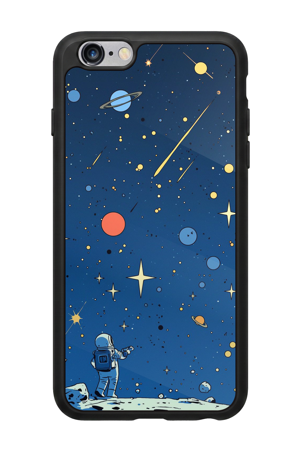 iPhone 6 Plus Uyumlu Uzay Tasarımlı Glossy Premium Kılıf
