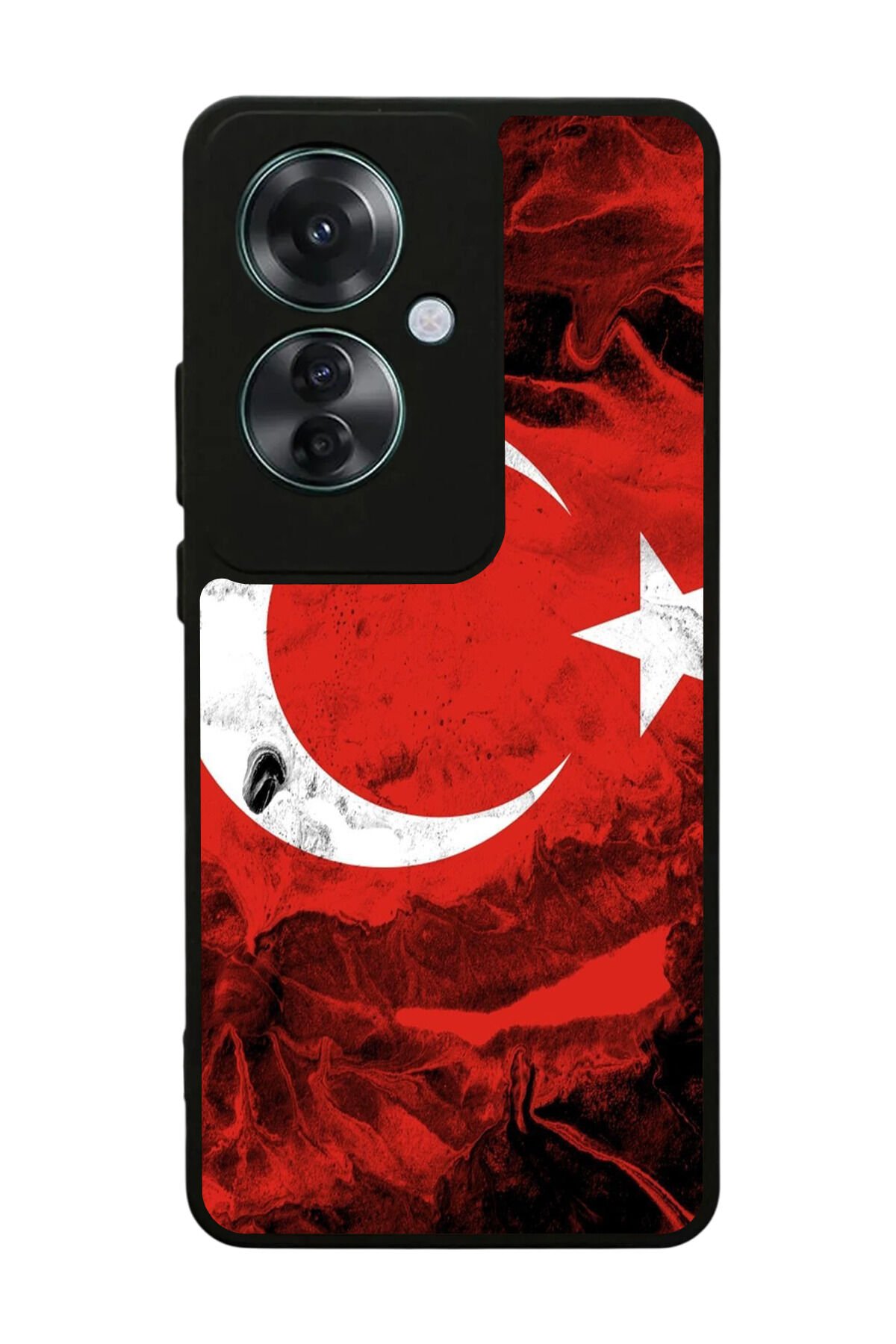 Oppo Reno 11F Uyumlu Türk Bayragi Tasarımlı Glossy Premium Kılıf