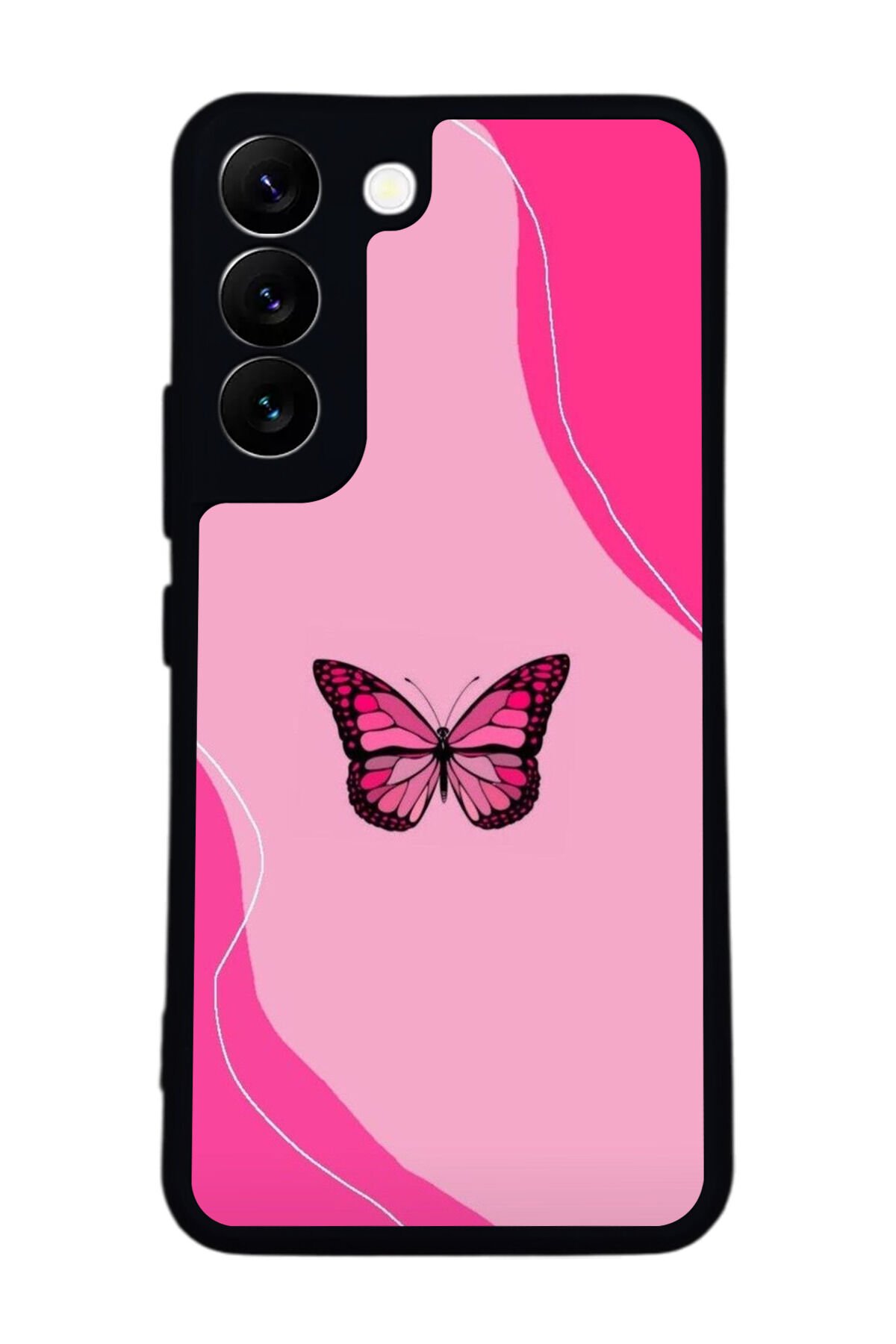 Samsung Galaxy S22 Uyumlu Kelebek Tasarımlı Glossy Premium Kılıf