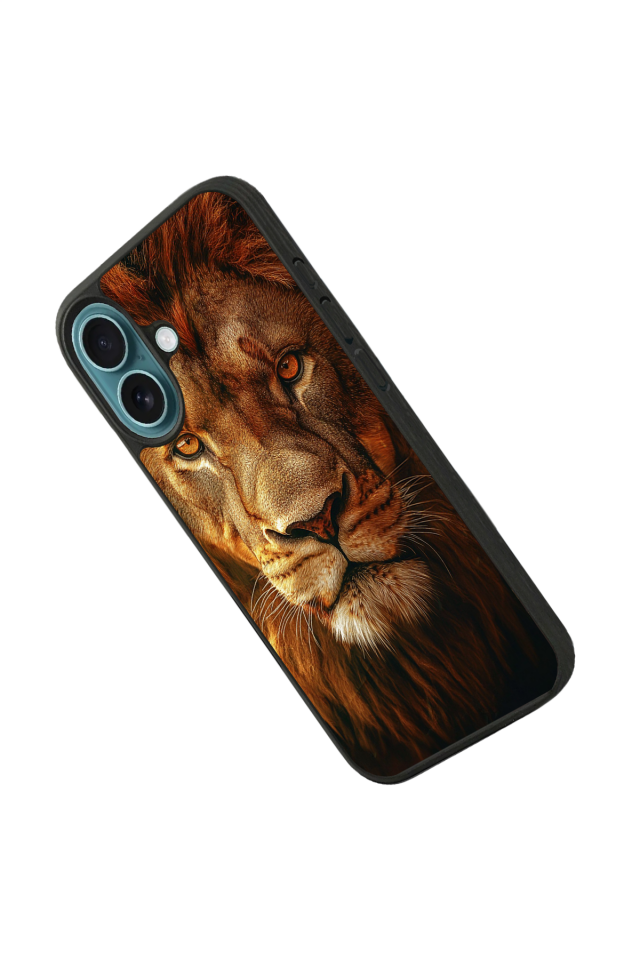 iPhone 16 Plus Uyumlu Aslan Tasarımlı Glossy Premium Kılıf
