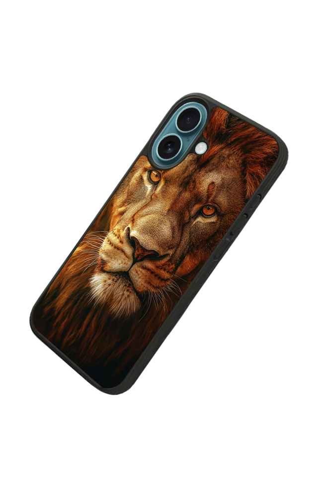 iPhone 16 Plus Uyumlu Aslan Tasarımlı Glossy Premium Kılıf