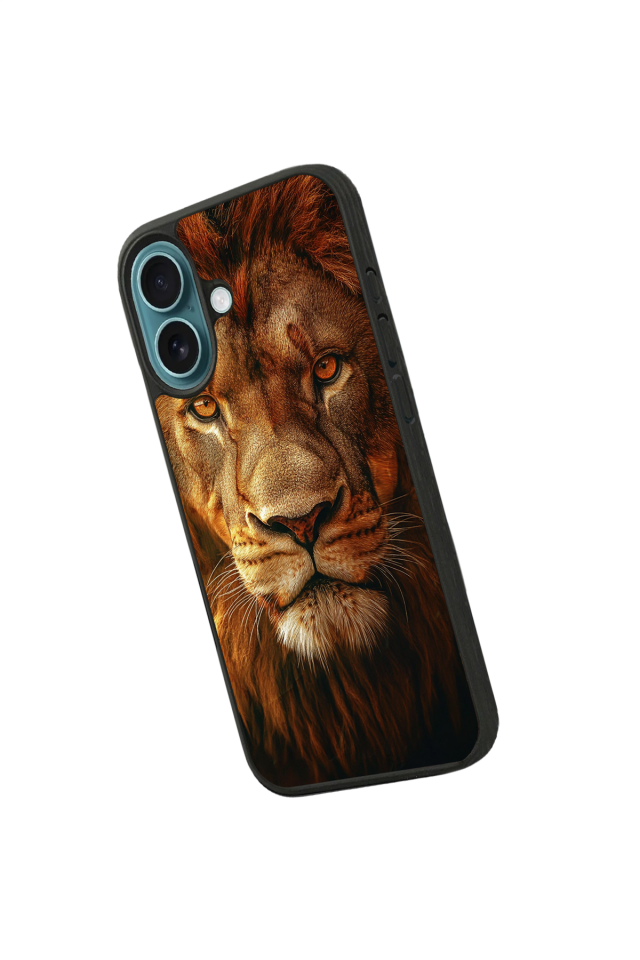 iPhone 16 Plus Uyumlu Aslan Tasarımlı Glossy Premium Kılıf